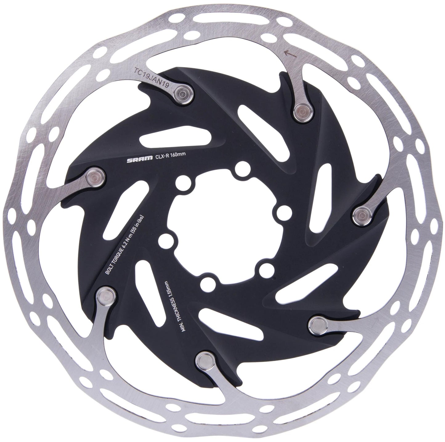 SRAM -Rotor -Mittellinie XR 6h.stain.steel, Alu Spider