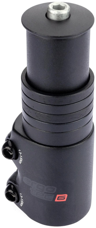 ERGOTEC STEM -Adapter Vorvor Level 6 mit Abstandshaltern 28,6ø 107 mm Matt Schwarz