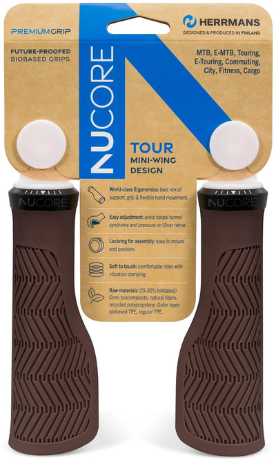 Sturmeyarcher Nucore Tour Wave Griffe 130 mm Ø22 mm Braun