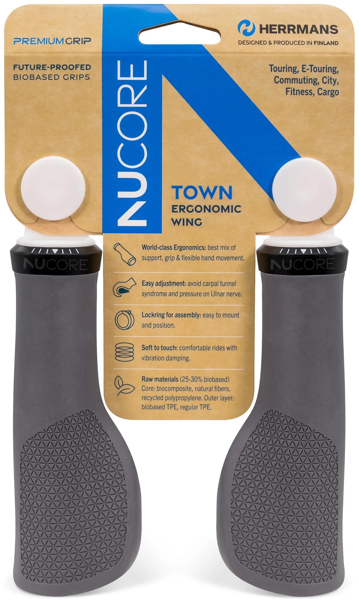 Herrmans Griffe Nucore Grip Town Peak 130 mm grau
