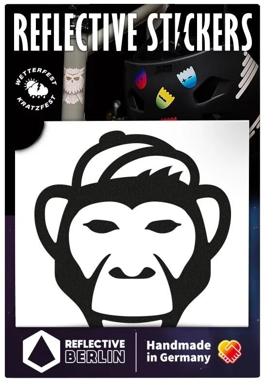 Reflektierender Berlin Ref.Sticker Ref.berlin Affe Black