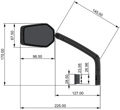 CONTEC-Rückspiegel E-View EVO GL