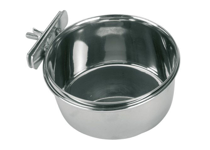 Kerbl Edelstahlbehälter 600 ml 12 cm Schraubbefestigung für Vögel