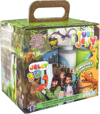 Tubi Gelee 6 Farben mit kleinem Aquarium von Dinosauriern