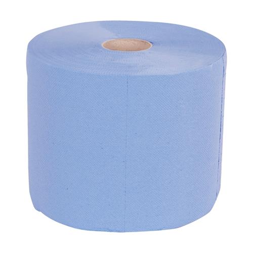 Towlers Reinigungspapier, B = 24 cm, L = 190 m, blaue 3-lagige PP-Rolle (2) | 2 Stk