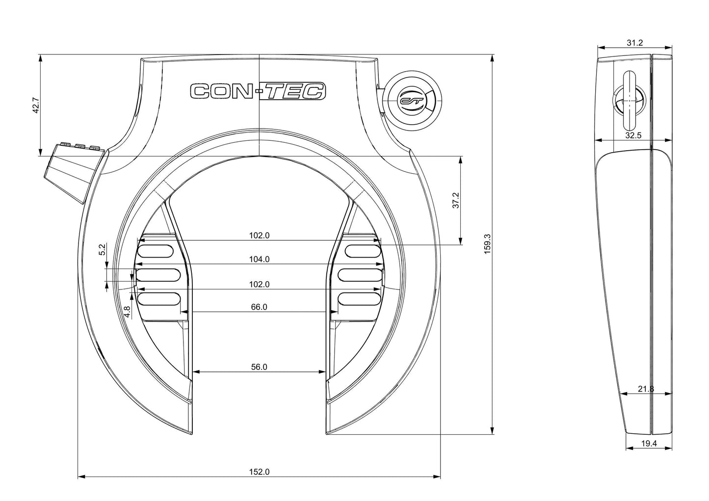CONTEC -RING- und Batterieschlitz Slot Set PowerLoc m