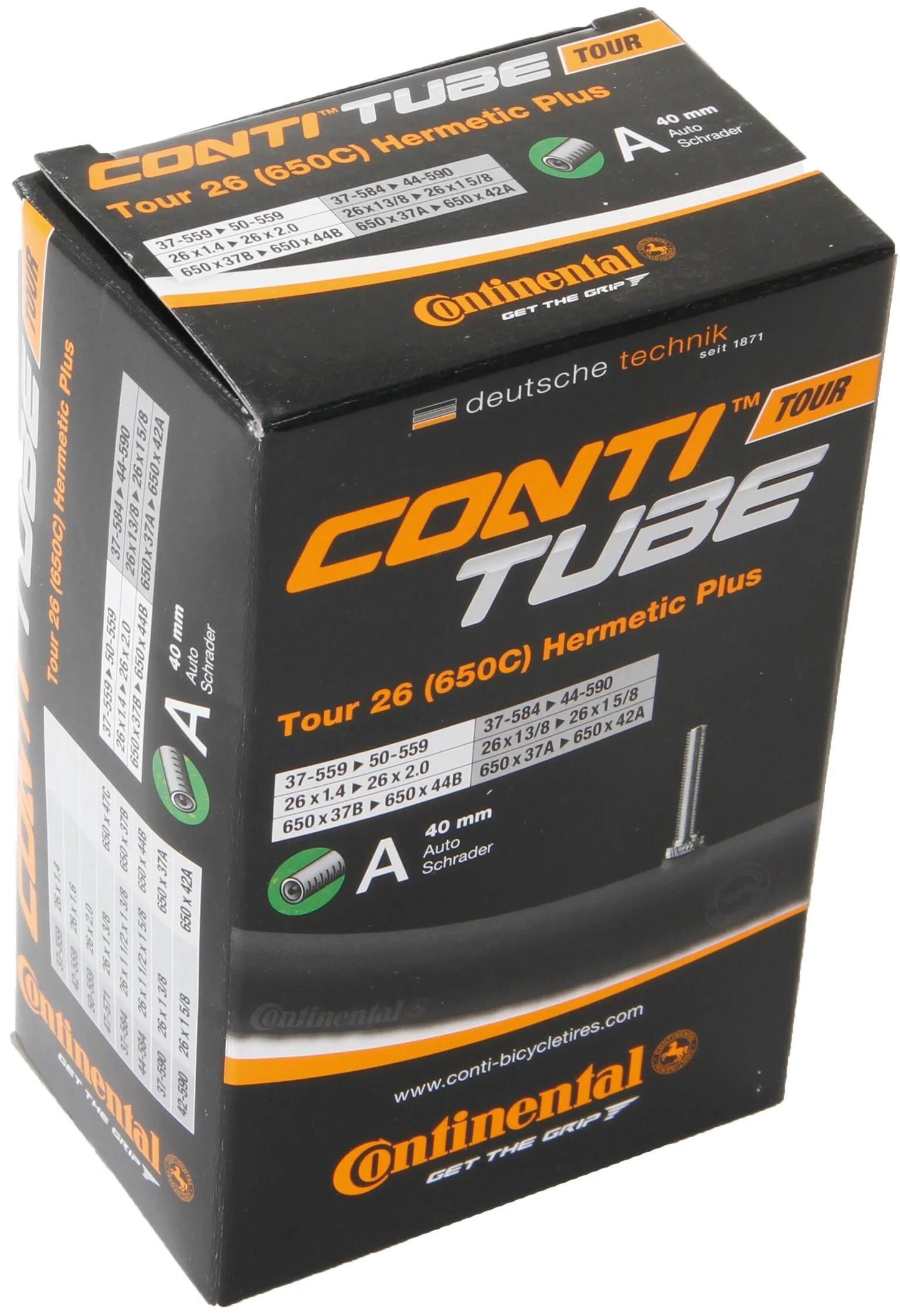 Continental Inner Tube AV 26 Hermetic plus 37 50-559 Tour