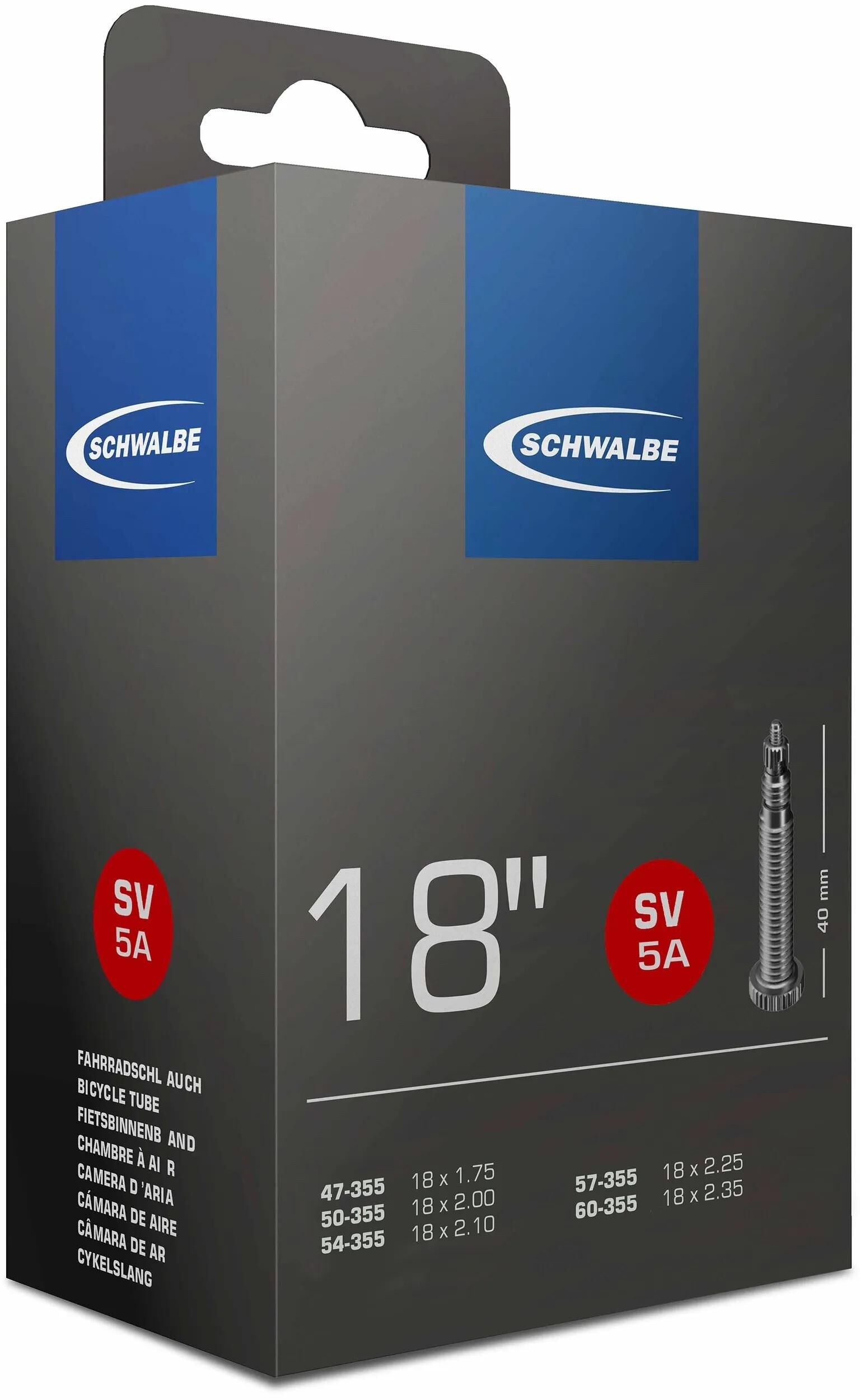 Schwalbe Innenschlauch FV SV5A 18 breit 47 50 54 57 60-355