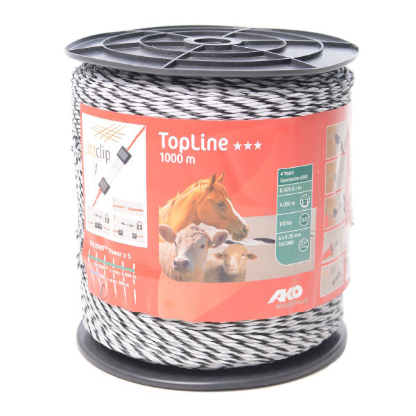 Ako Topline Elektrozaun weiß schwarz 6x025 Tricond 1000m