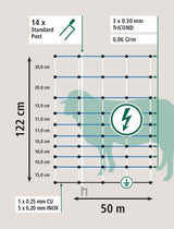 Ako Wolfnet Ovinet Maxi 122 cm x 50 m Doppelstift - afbeelding 3