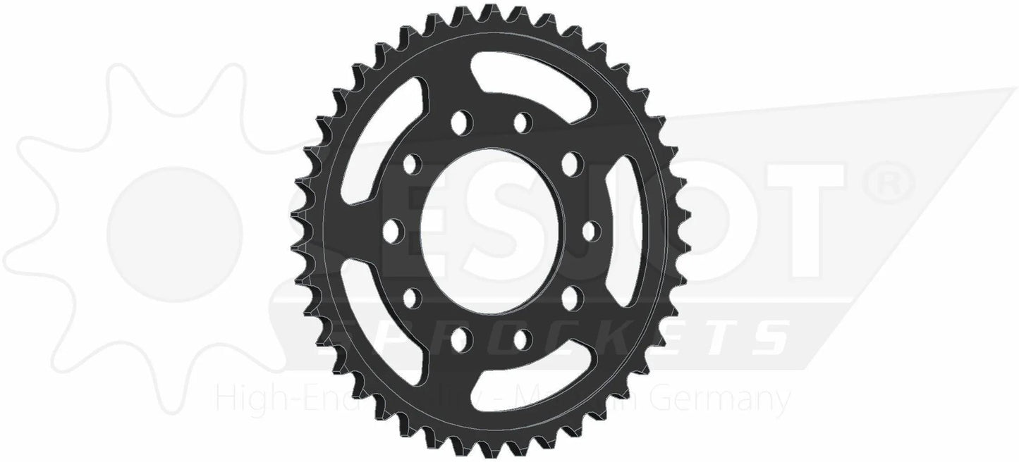 Esjot -Kettenrad 530 45Z Stahlschwarz