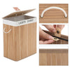 Homestyle Pro Rechteckig Bambus Waschkorb + Text 52x32x63 cm Natural Weiß