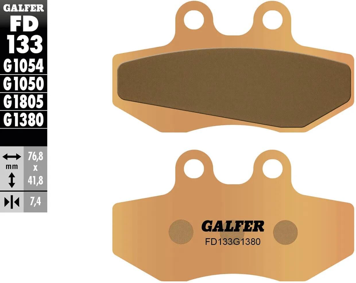 Galfer Bremsbeläge fd133 Bremsbelag fd133 g1380 Sintermetall