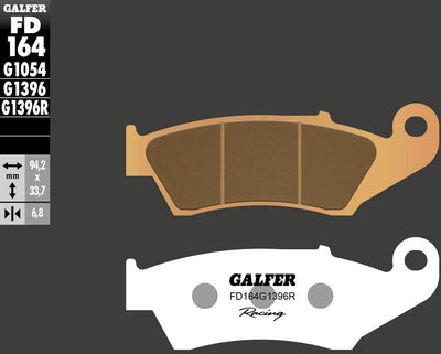 Galfer Bremsbeläge fd164 Bremsbelag fd164 g1396r Sintermetall