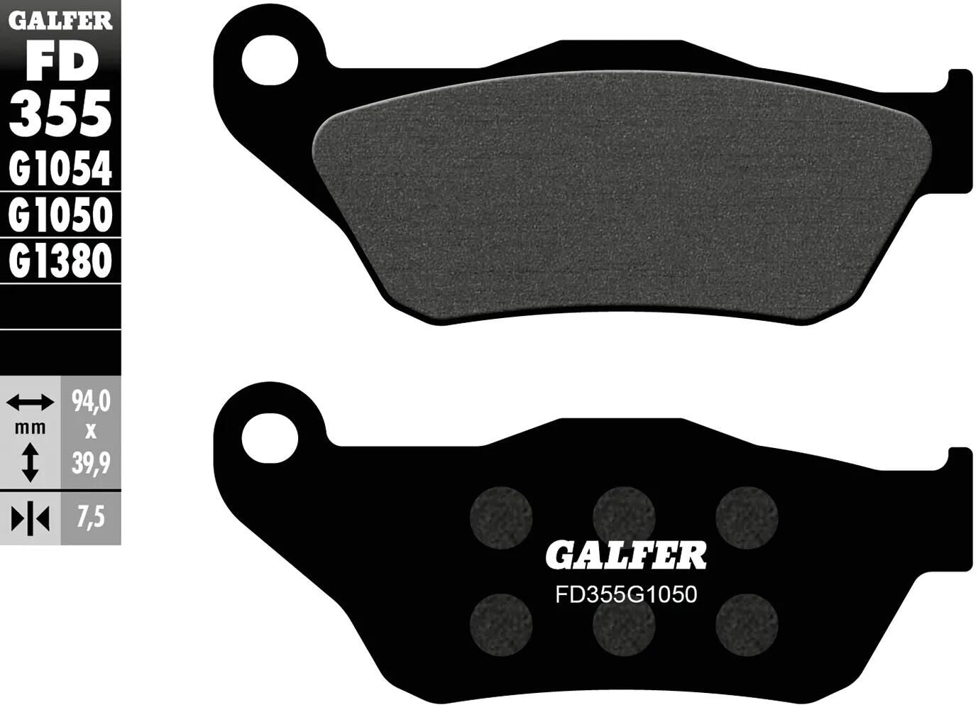 Galfer Bremsbeläge fd355 Bremsbelag fd355 g1050 Bio-Roller