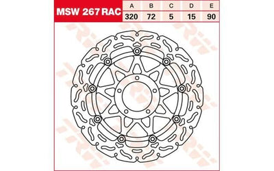 Trw Bremsscheibe Msw267rac Rotor Bremsscheiben Ra schwimmend nach unten