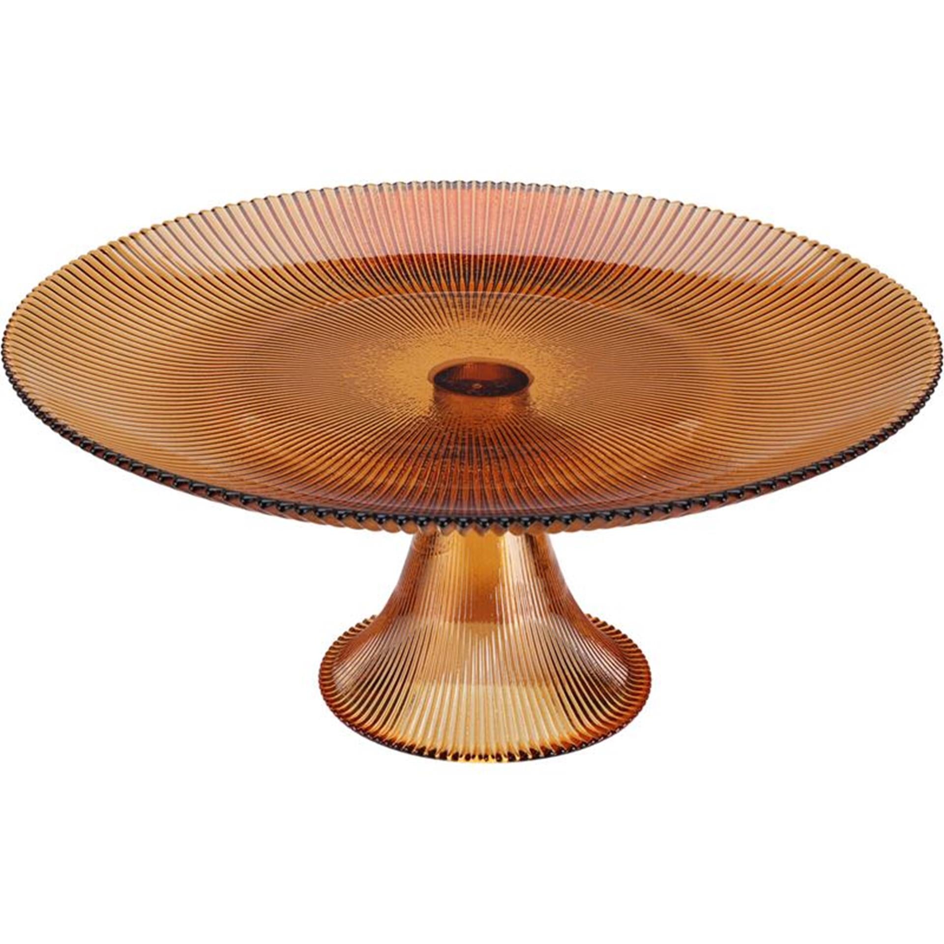 Home-Styling-Kuchenteller aus Glas, 28 cm, bernsteinfarben