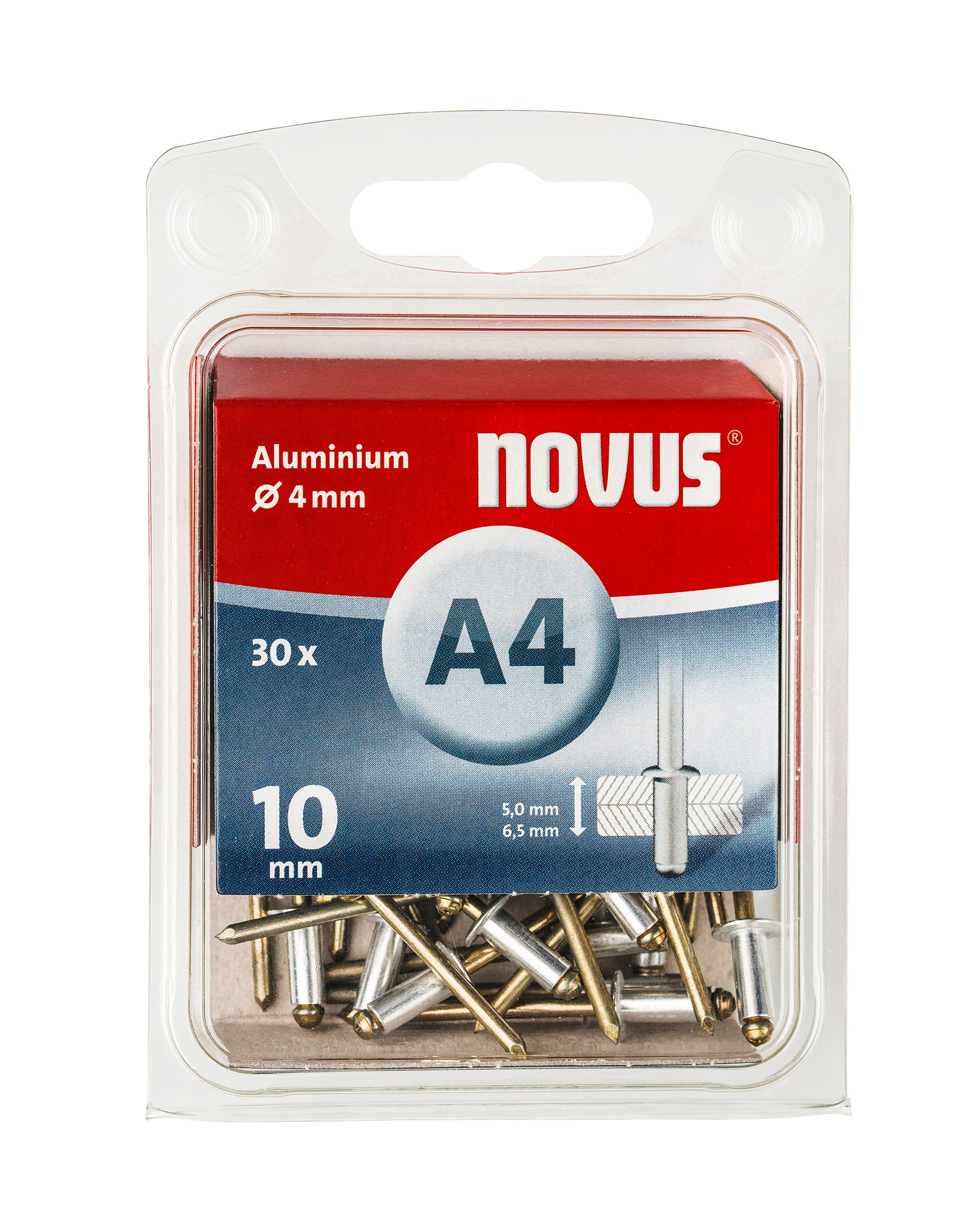 Novus Blindniet A4 x 10mm | Aluminium jdn | 30 Stück - 045-0025 045-0025
