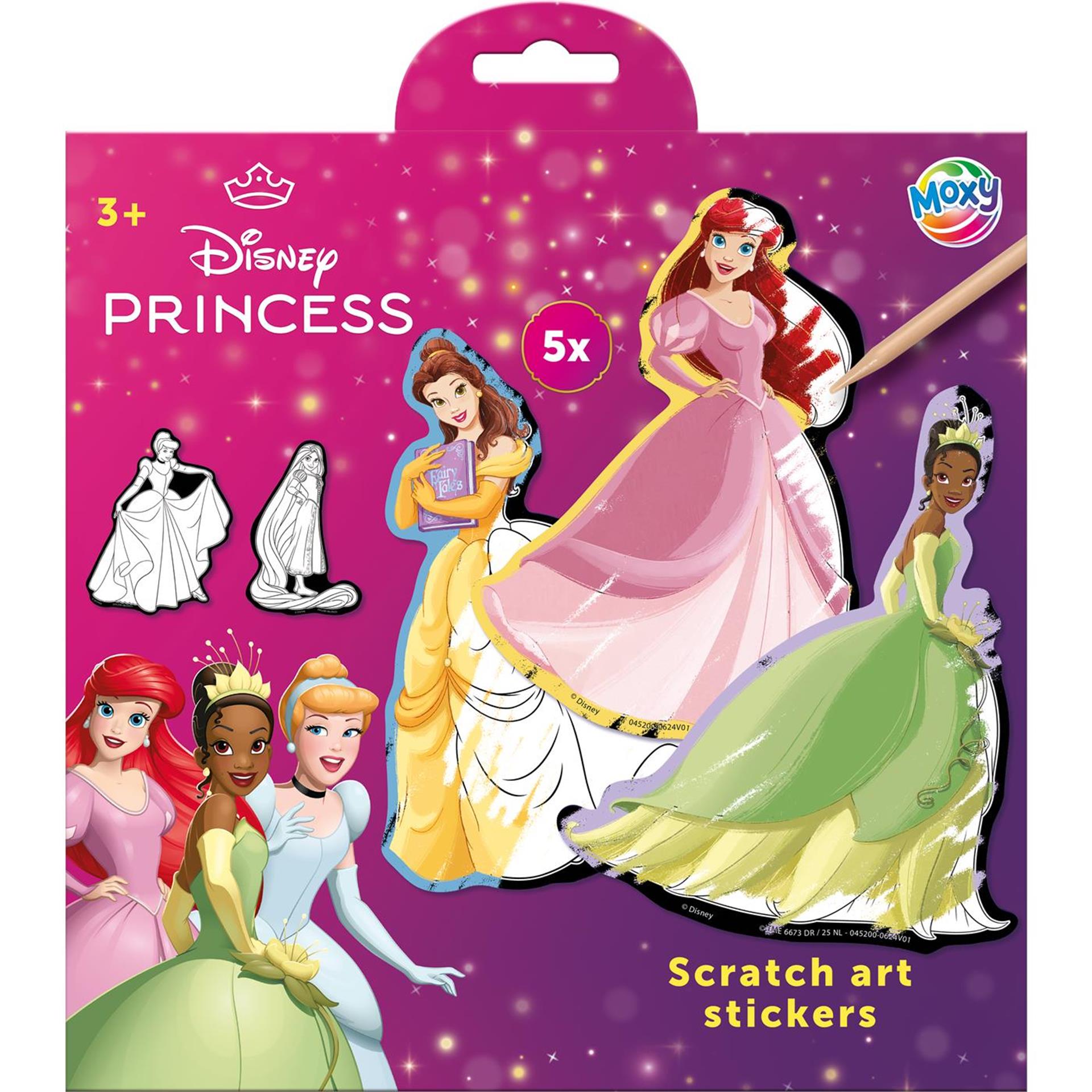 Creative Craft Group Scratch Art Aufkleber Prinzessin, 6dlg.