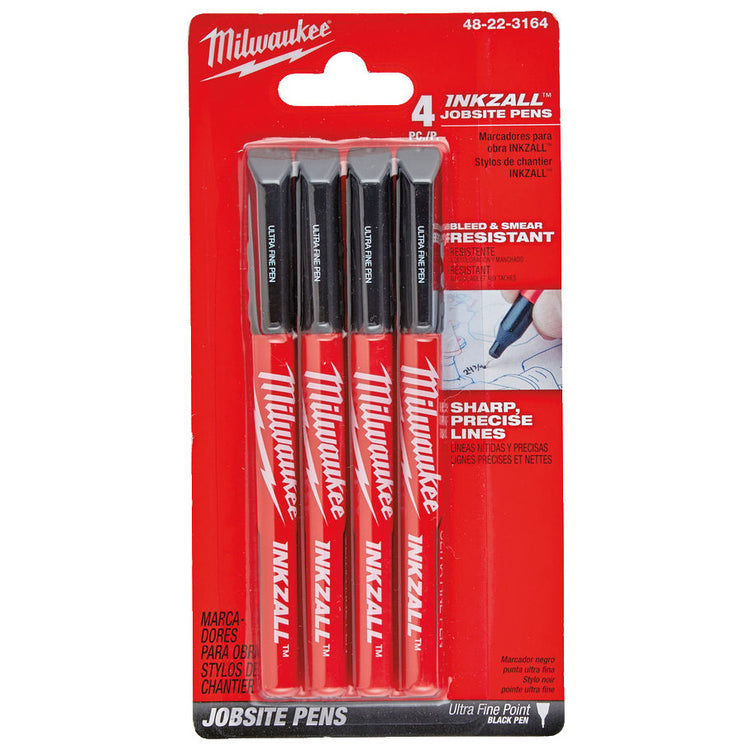Milwaukee Zubehör Inkzall schwarze Stifte mit feiner Spitze – 4 Stück – 48223164