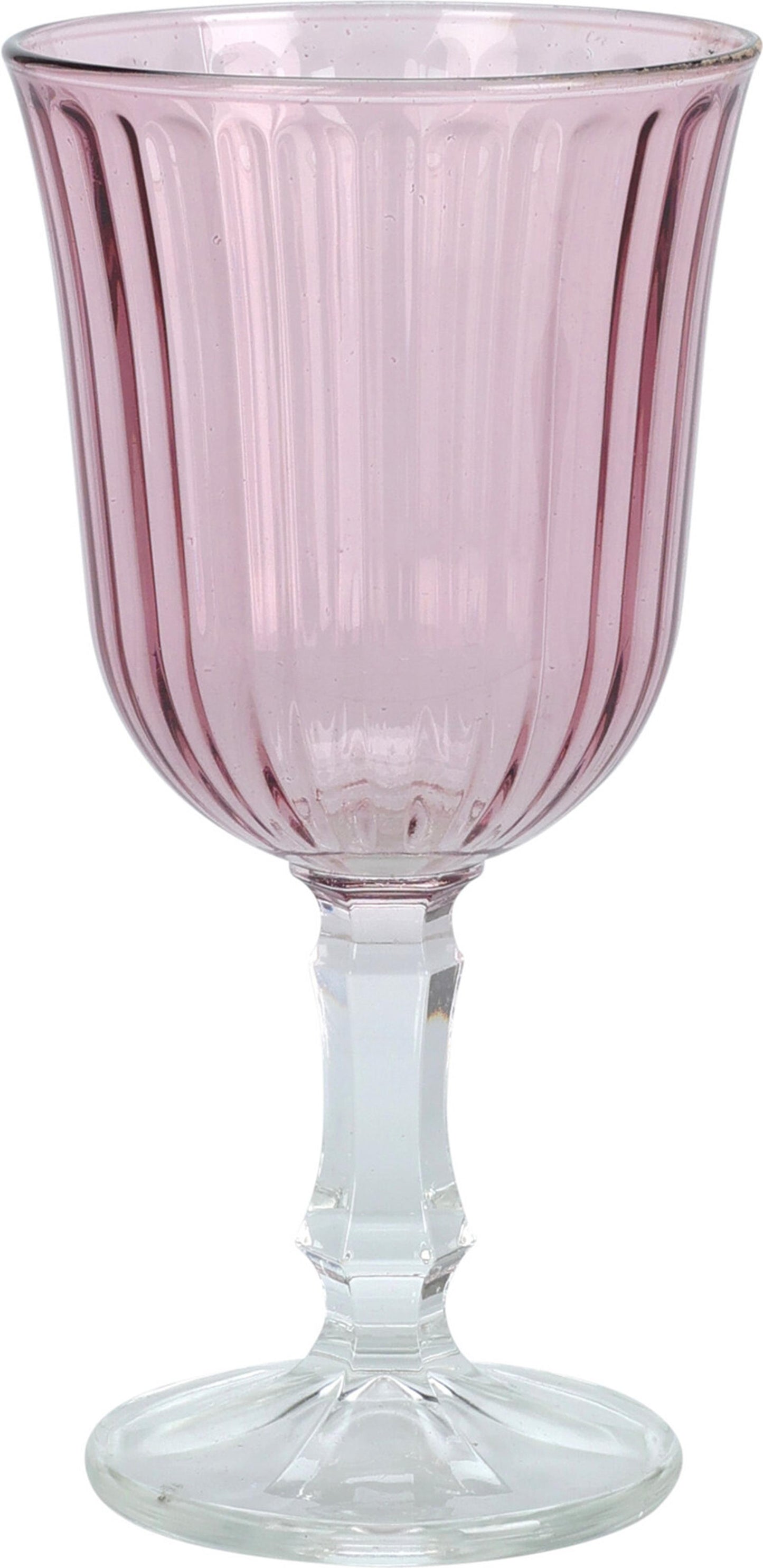 Weingläser rosa gerippt 240 ml, 6er-Box