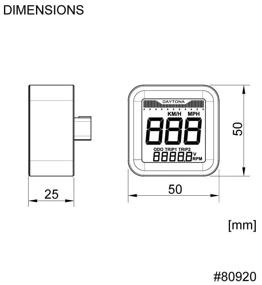 Daytona Tachometer Würfel M Speed ​​Alu SW