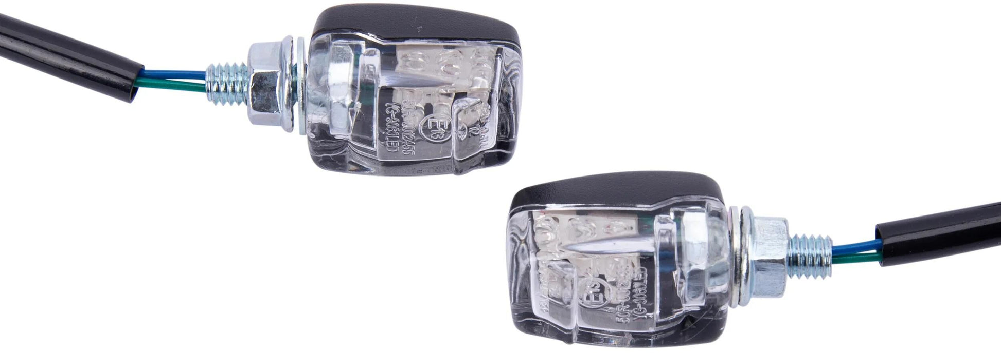 Spec-x LED-Blinklicht E-Short LED Minbli. Eshort schwarz, Kurzarm, Paar