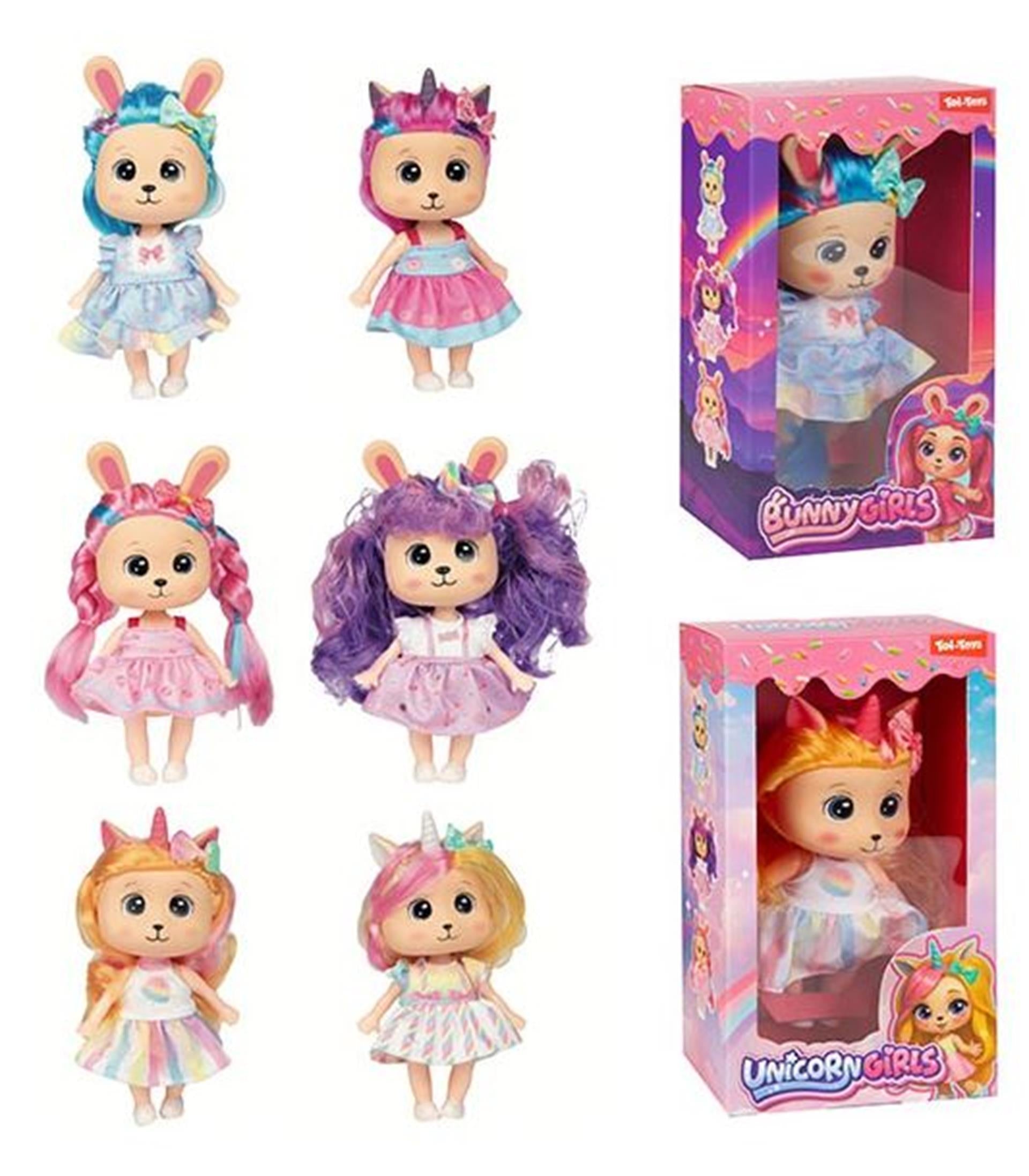 Toi-toys Einhorn Hase Puppe süßer Regenbogen 20cm