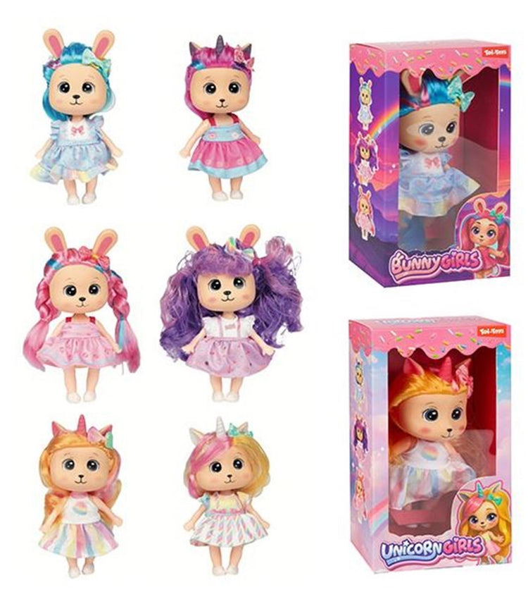 Toi-toys Einhorn Hase Puppe süßer Regenbogen 20cm