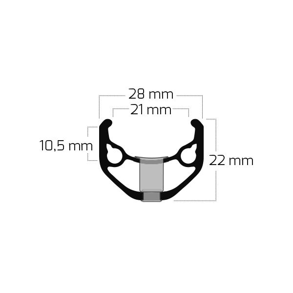 Ryde Felge ZAC 421 28 29 622*21C Aluminium 36 Löcher 14G schwarz poliert