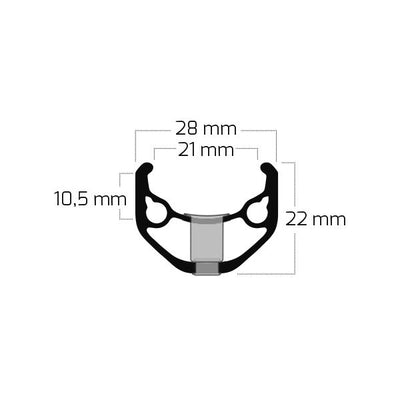 Ryde Felge ZAC 421 28 29 622*21C Aluminium 36 Löcher 14G schwarz poliert