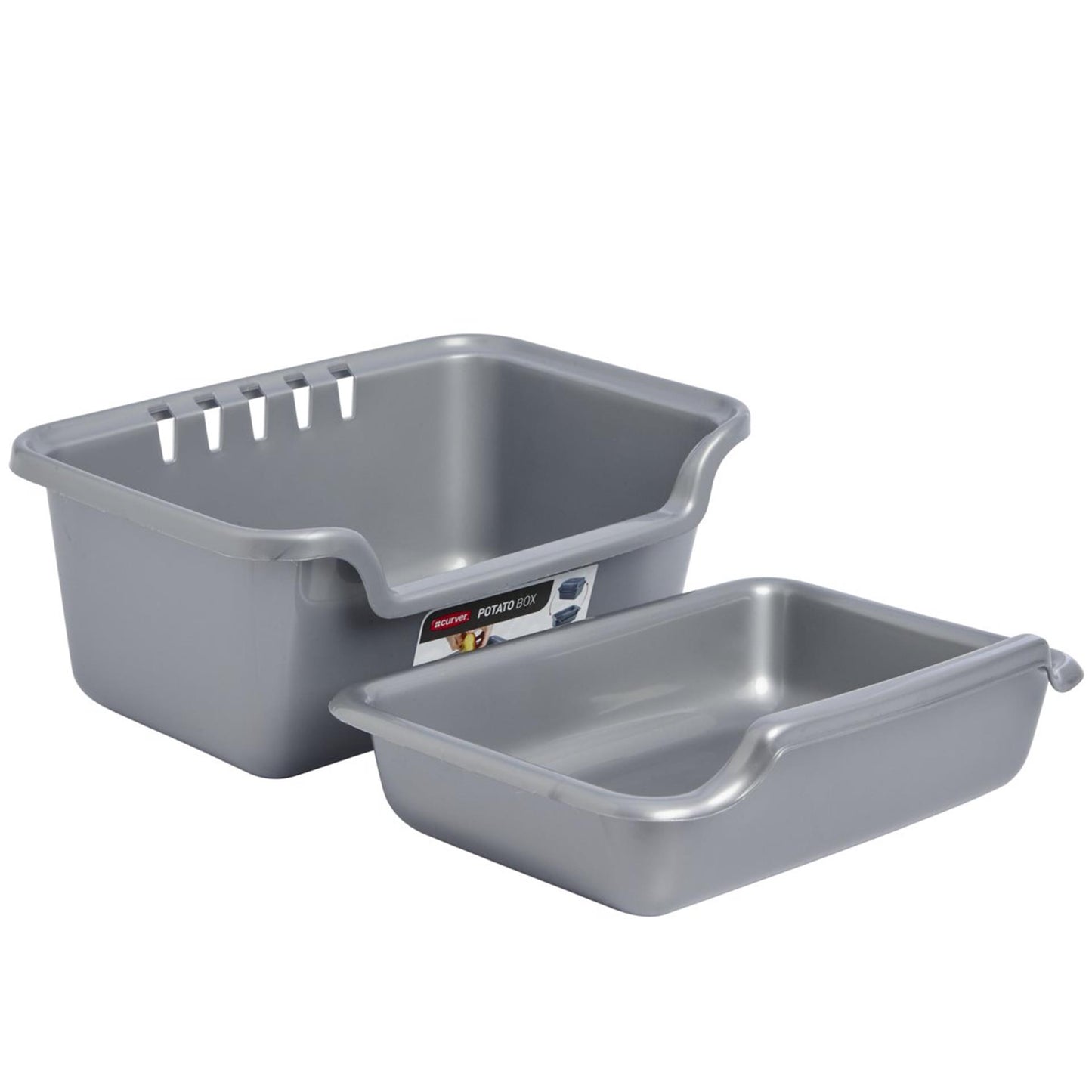 Hurver -Kartoffelschaltkasten 29x24.5x40,1 cm 20 l Silber