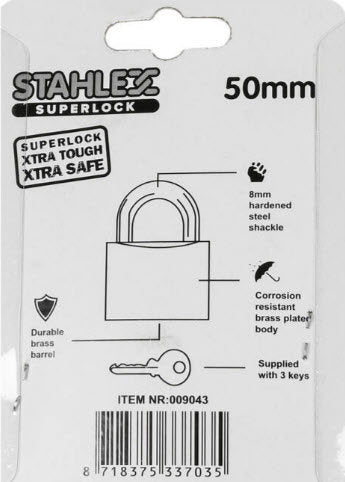 Produkte Vorhängeschloss Superlock 50 mm plus 3 Schlüssel