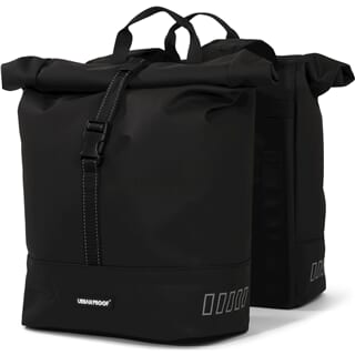 Urbanfester städtischer Rolltop Doppelfahrradbeutel 38 Liter schwarz