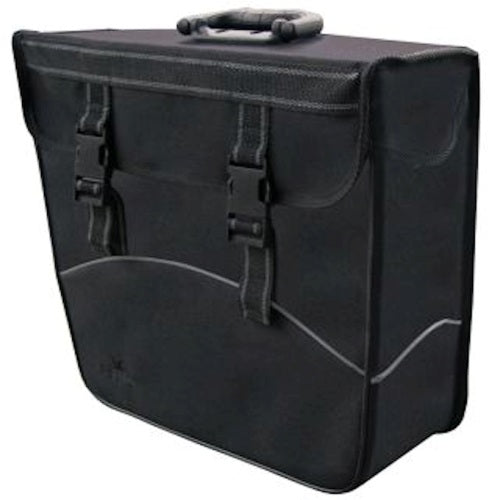 Greenlands Einzeltasche schwarz, links. Größe 37x33x14 cm, Fassungsvermögen 20 Liter