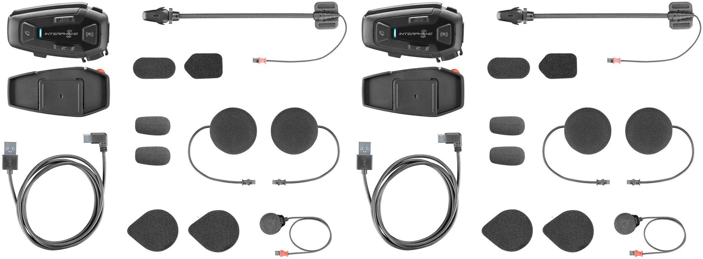 Interphone Helmkommunikationssystem u-com 8 r Helm com.system interp. u-com 8r Doppel-Kit