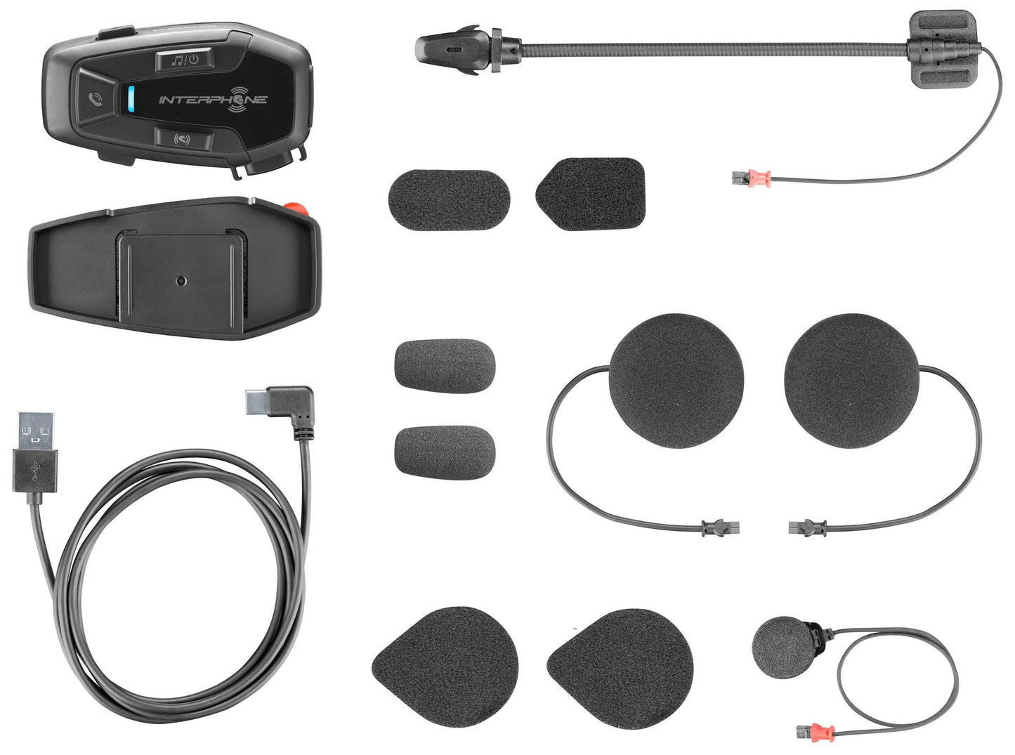 Interphone Helmkommunikationssystem u-com 7 r Helm com.system interp. u-com 7r Doppel-Kit