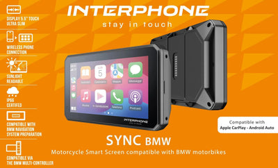 Interphone-Infotainmentsystem sync55 BMW Smart Display. BMW Car Play synchronisieren, Android Auto 5.5