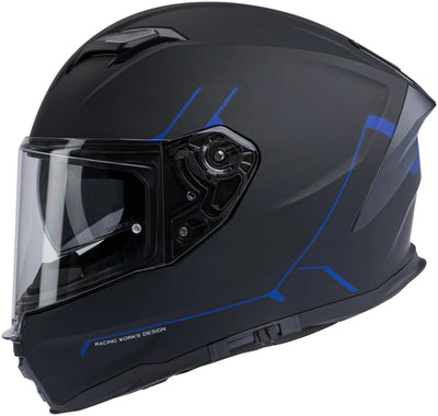 Spec-X Helm SX-82.03 R2 Black Matt Blue M Pin Rea