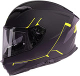 Spec-X Helm SX-82.03 R2 BW Matt Neon Yellow M Pin - afbeelding 2