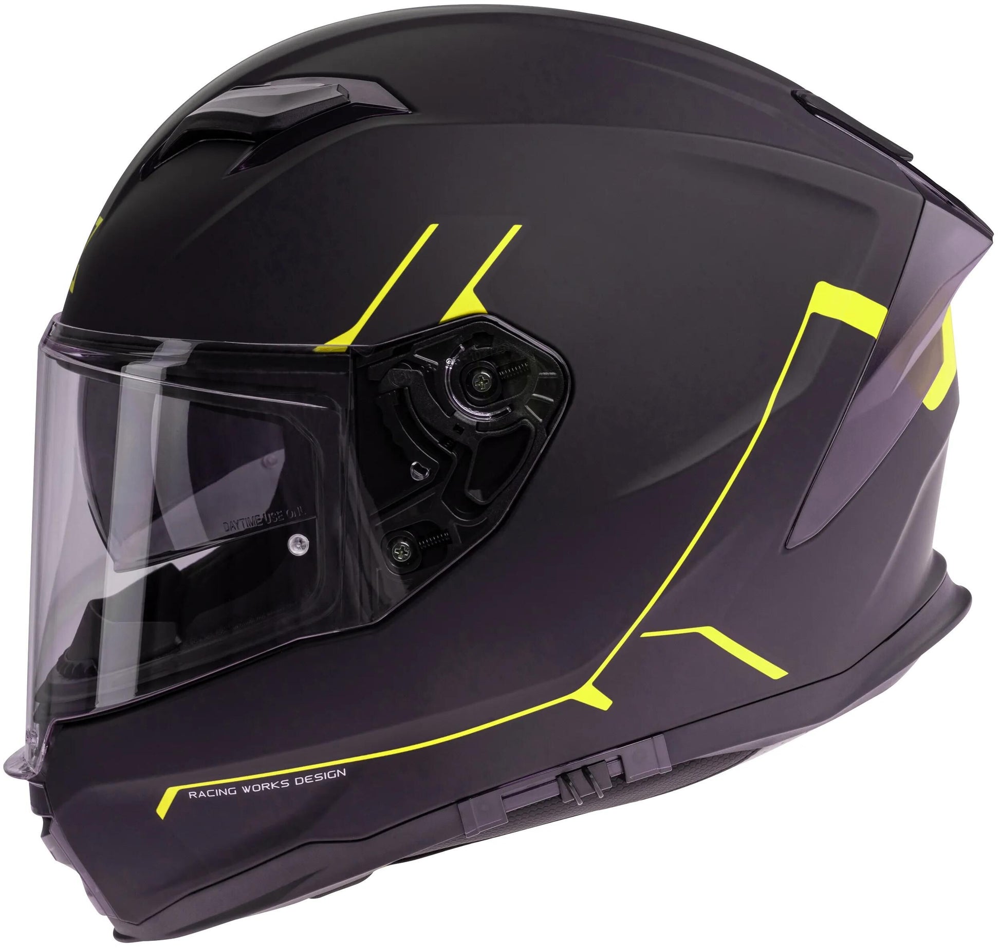 Spec-X Helm SX-82.03 R2 BW Matt Neon Yellow l Pin
