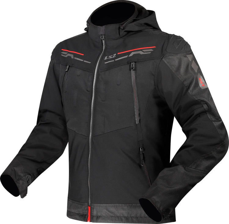 Ls2 Zirkonjacke Jacke Zirkonium Herren Schwarz Rot Gr. m