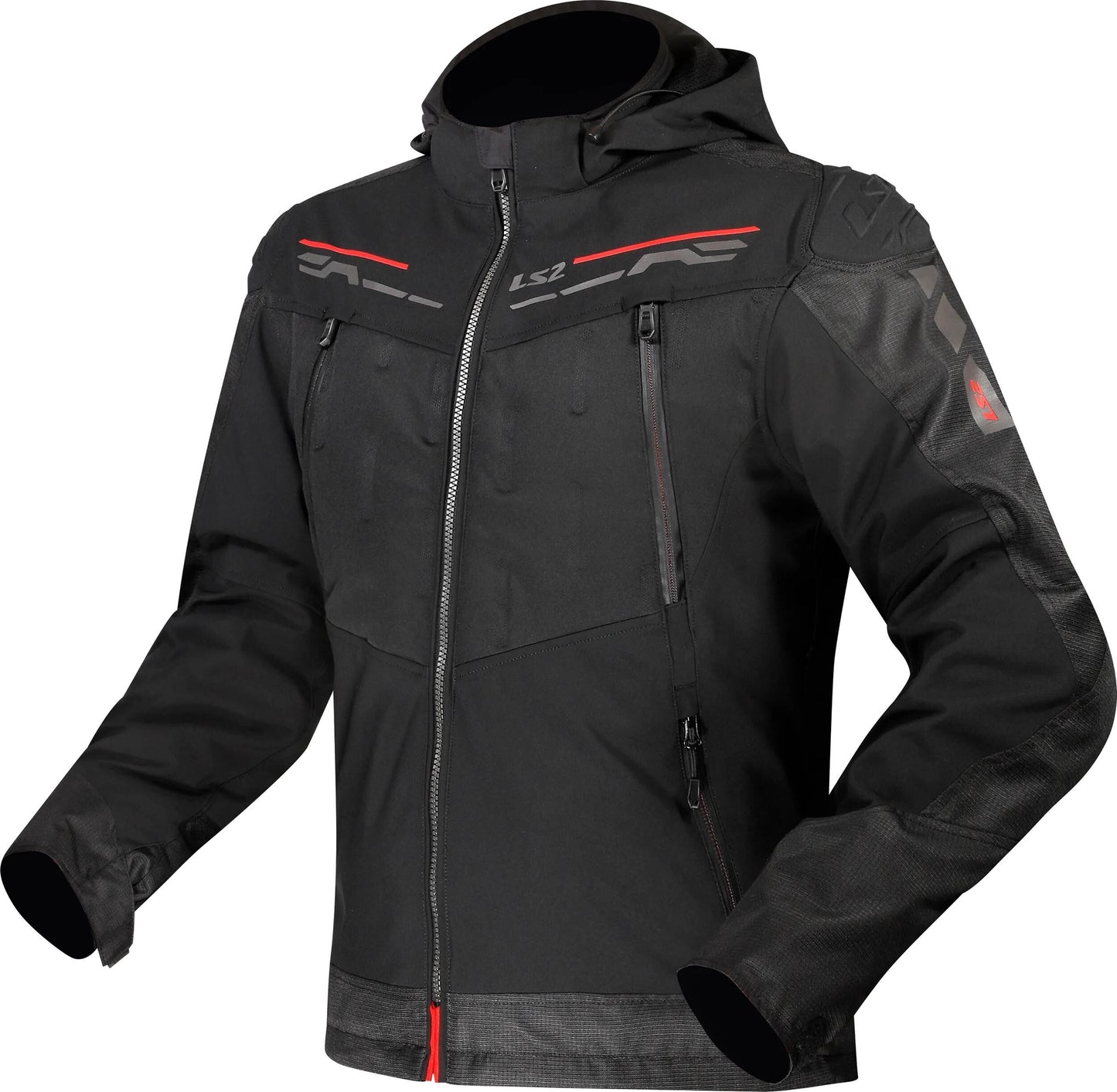 Ls2 Zirkonjacke Jacke Zirkonium Herren Schwarz Rot Gr. l