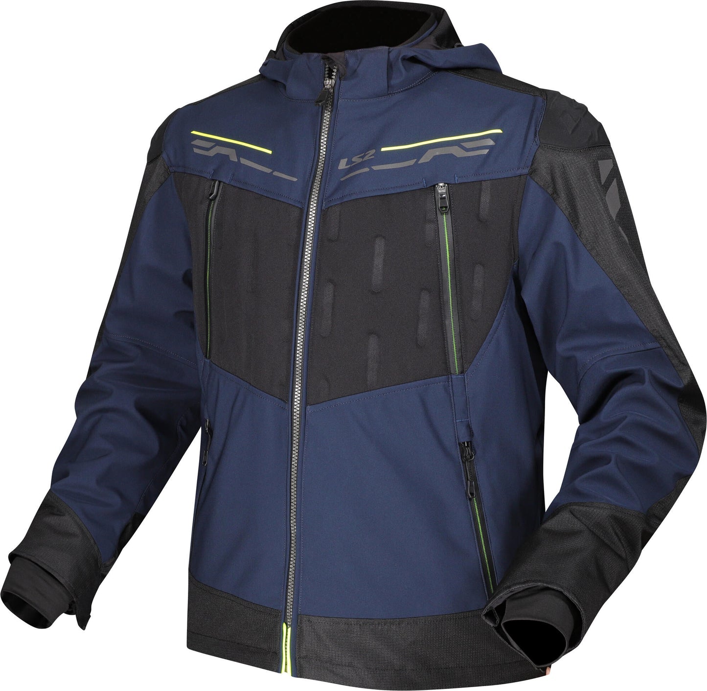 Ls2 Zirkonjacke Jacke Zirkonium Herr blau schwarz neongelb l