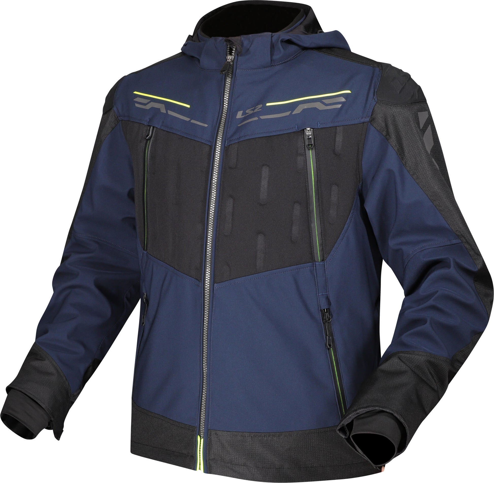 Ls2 Zirkonjacke Jacke Zirkonium Herr blau schwarz neongelb l