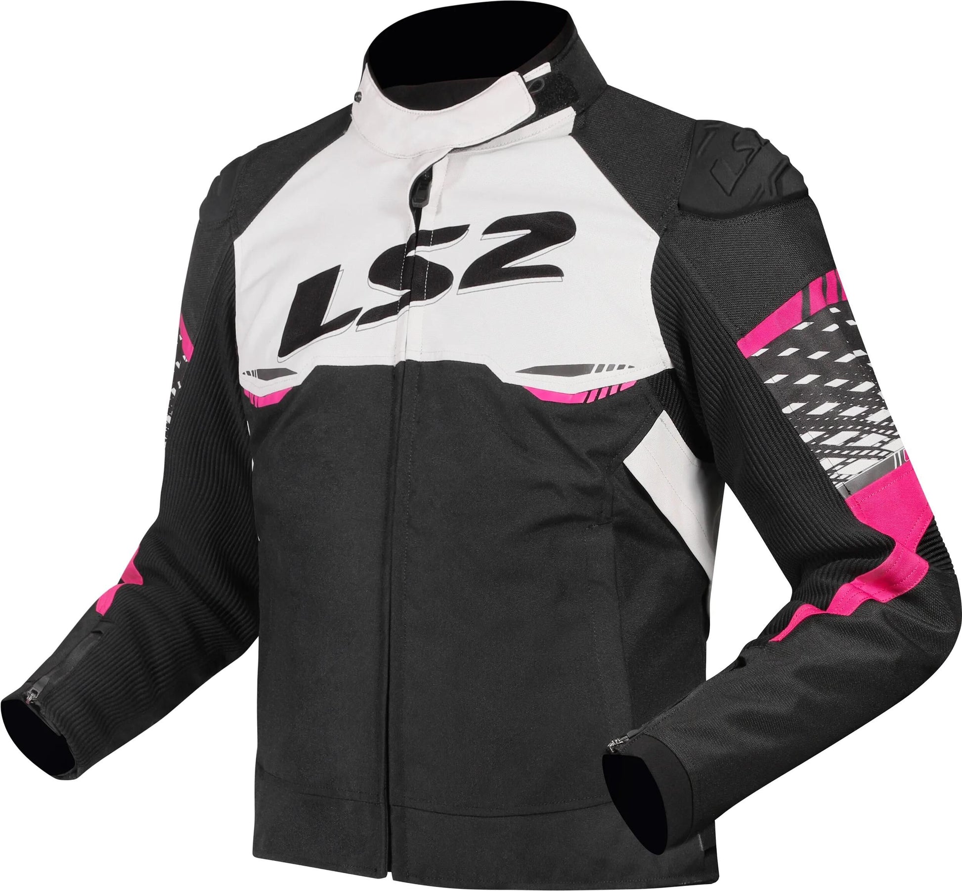 Ls2 Apex Jacke Jacke Apex Damen Schwarz Weiß Rosa Gr. s