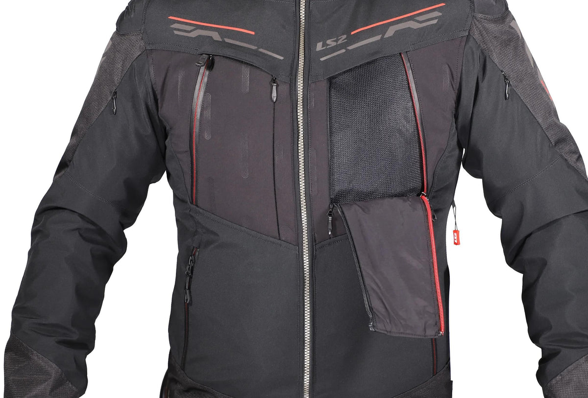 Ls2 Jacke Zirconium Evo Herrenjacke Zirconium Evo Herren Schwarz Rot Gr. m