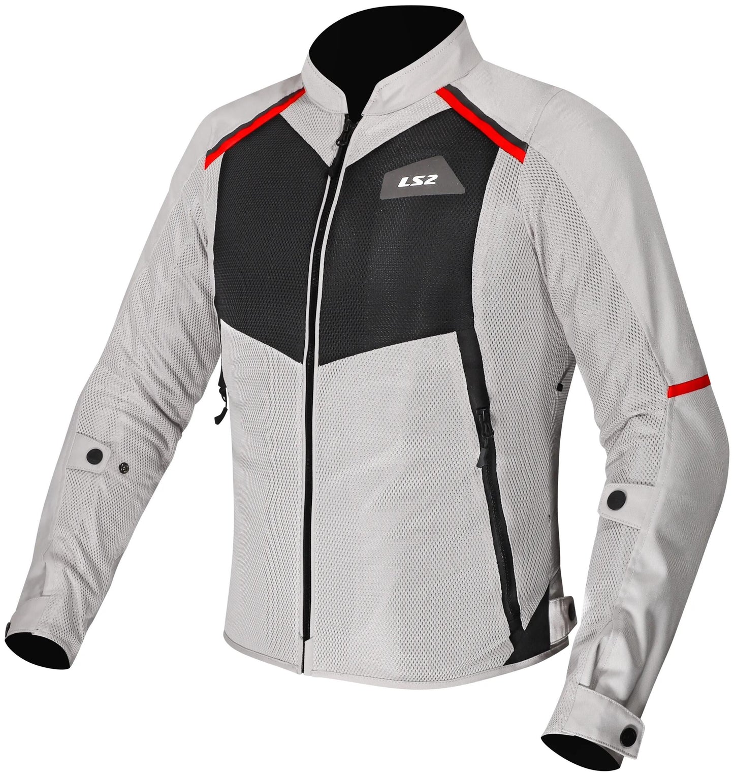 Ls2 Jacke Breeze Damenjacke Breeze Damen grau schwarz rot Größe XL