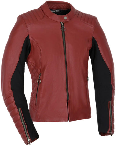 Oxford Leder Jacke Rad WS rot 42