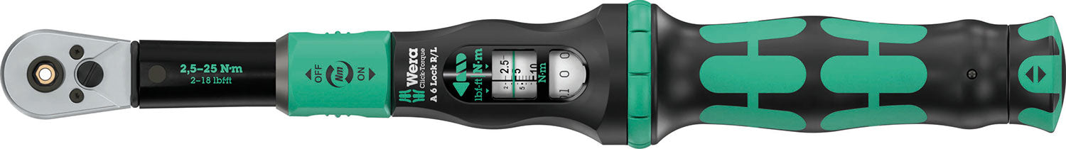 Wera Click-Torque-Lock mit 6-R-L-Torque-Lock, Bit-Aufsatz (1 4 ) (2,5-25 Nm)